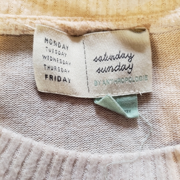 Anthropologie Saturday Sunday Ivory snowmass patchwork lace sweater size S - Picture 7 of 12